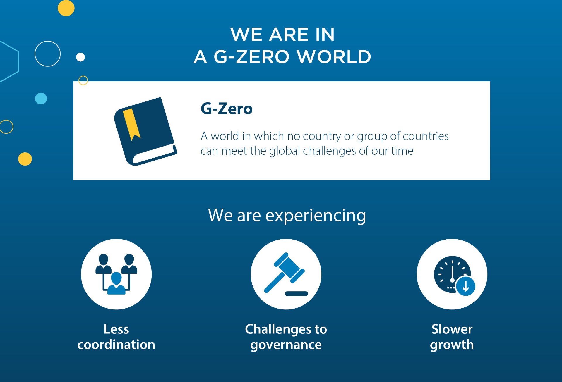 We are in a G-Zero world.