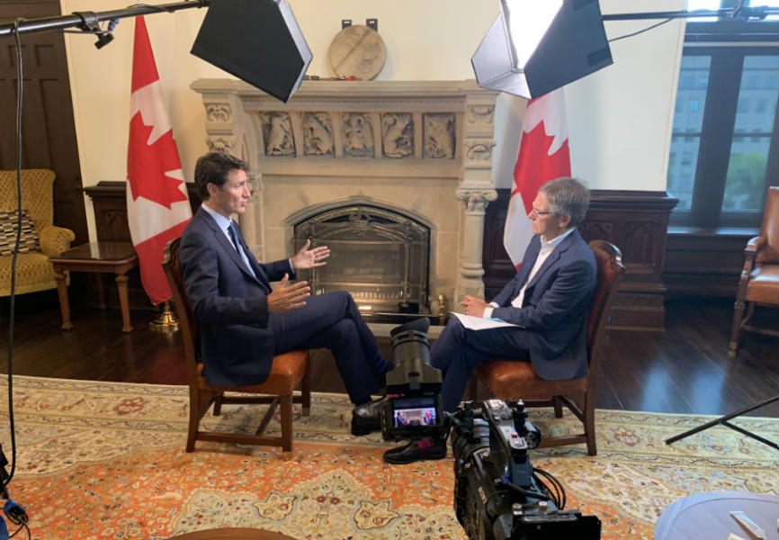 Eurasia Group and GZERO Media President Ian Bremmer interviews Canadian Prime Minister Justin Trudeau in Ottawa.