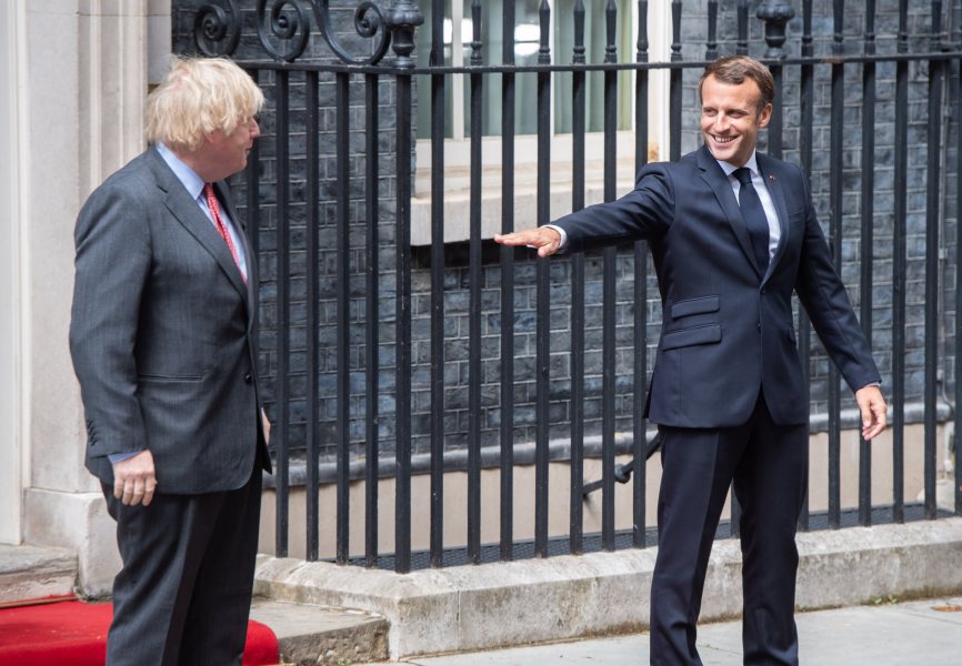 UK Prime Minister Boris Johnson and French President Emmanuel Macron. REUTERS.