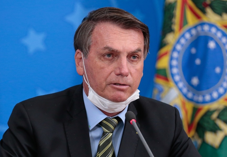 Brazilian President Jair Bolsonaro holds a video conference amidst the coronavirus outbreak. REUTERS.