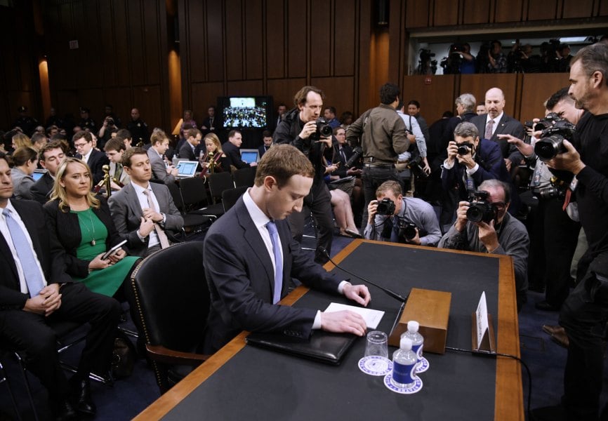 Facebook CEO Mark Zuckerberg testifies before Congress. REUTERS.