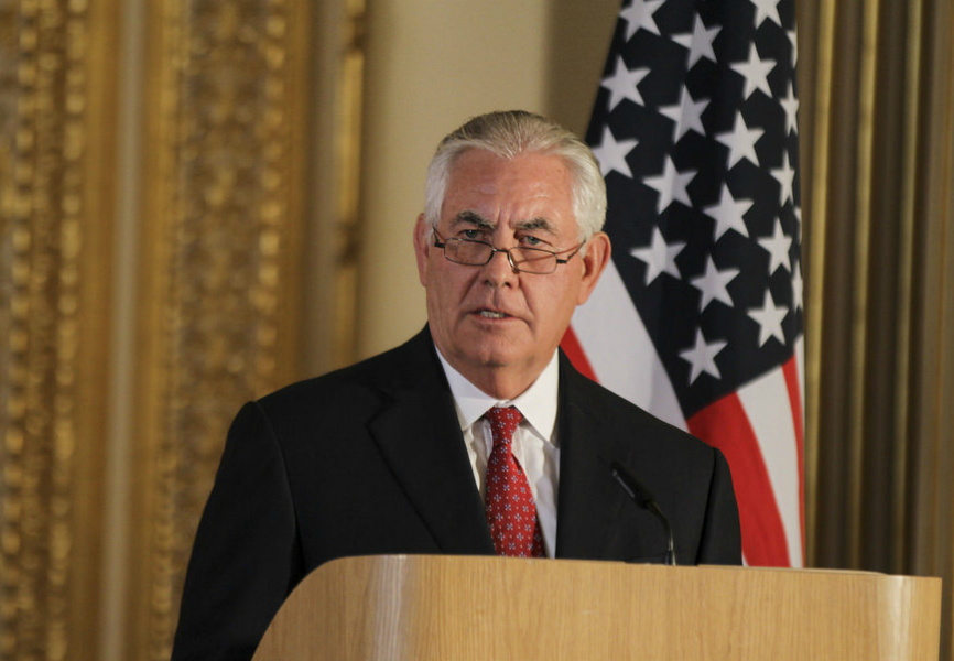 U.S. Secretary of State Rex Tillerson participates in a joint press availability with United Kingdom Foreign Secretary Boris Johnson, in London, United Kingdom on September 14, 2017.