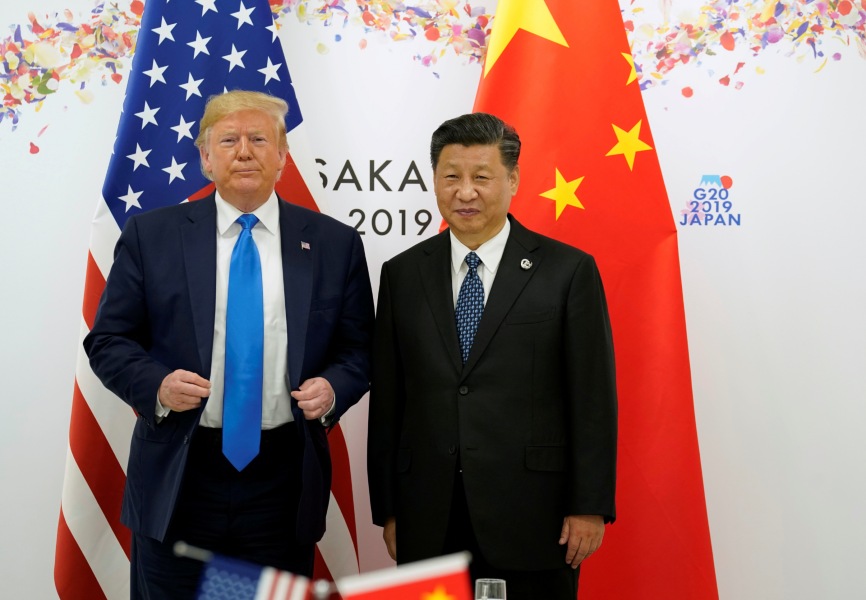 US President Donald Trump and Chinese President Xi Jinping at the 2019 G20 Summit in Osaka, Japan. REUTERS.