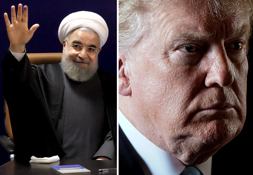 Iranian President Hassan Rouhani and US President Donald Trump. REUTERS.