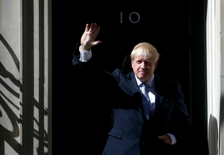 UK Prime Minister Boris Johnson outside 10 Downing Street. REUTERS.